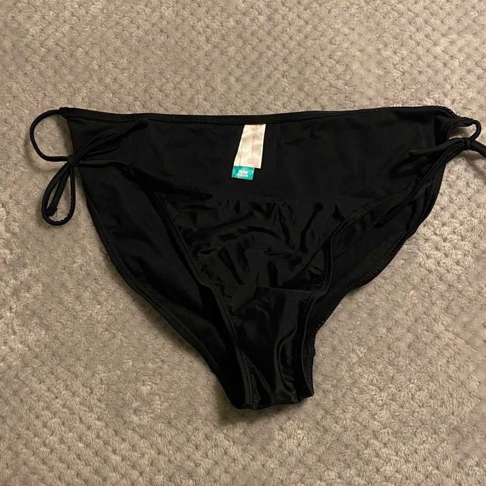 No Boundaries Black Bikini Bottom with Side Ties